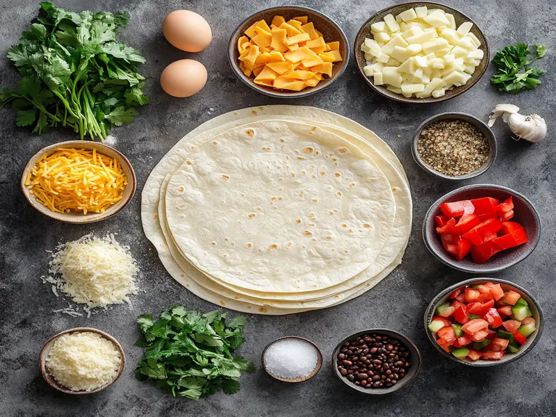 Ingredients for Freezer Breakfast Burritos