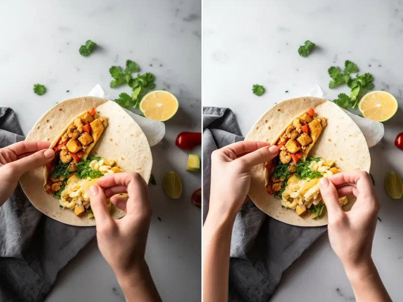 Making the Southwest Tofu Wrap