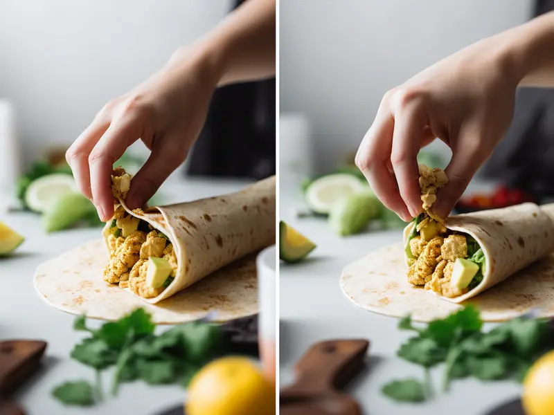 Making the Southwest Tofu Wrap