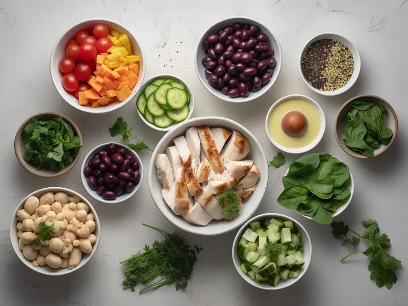 Ingredients for Mediterranean Chicken Bowl