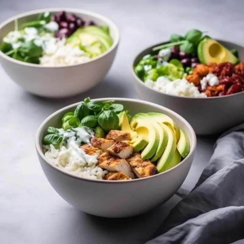 Miniature Mediterranean Chicken Bowls Display