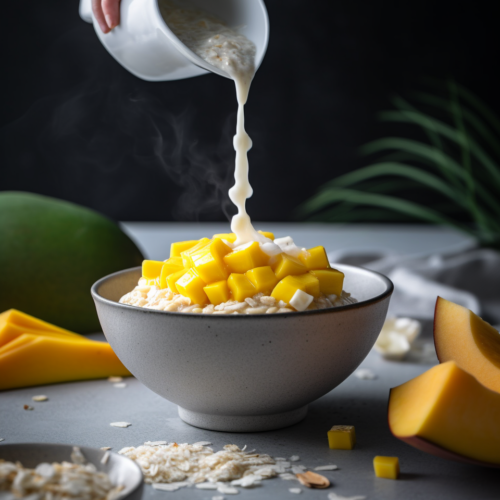 Enjoying Tropical Mango Coconut Oats