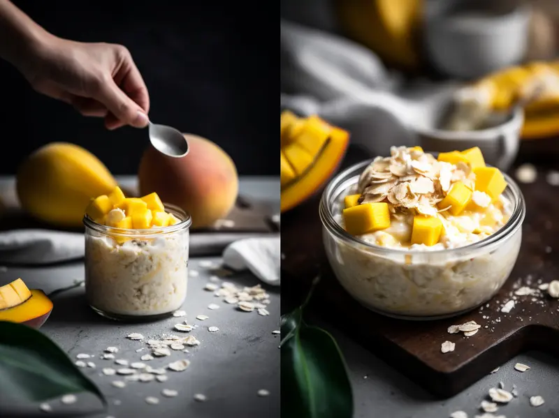 Making Tropical Mango Coconut Oats