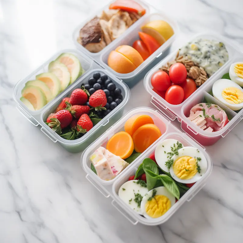 Miniature Meal Prep Lunches Display